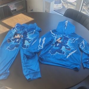 Source Unknown Electric Blue Kids Hoodie and Pants Set